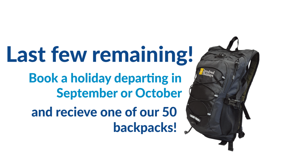 Book a holiday departing sep or oct and win a free backpack