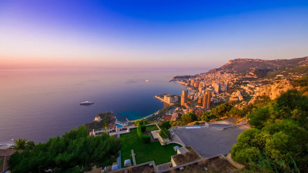 Walking in the Italian Riviera and Monte Carlo excursion to Monte Carlo golden hour