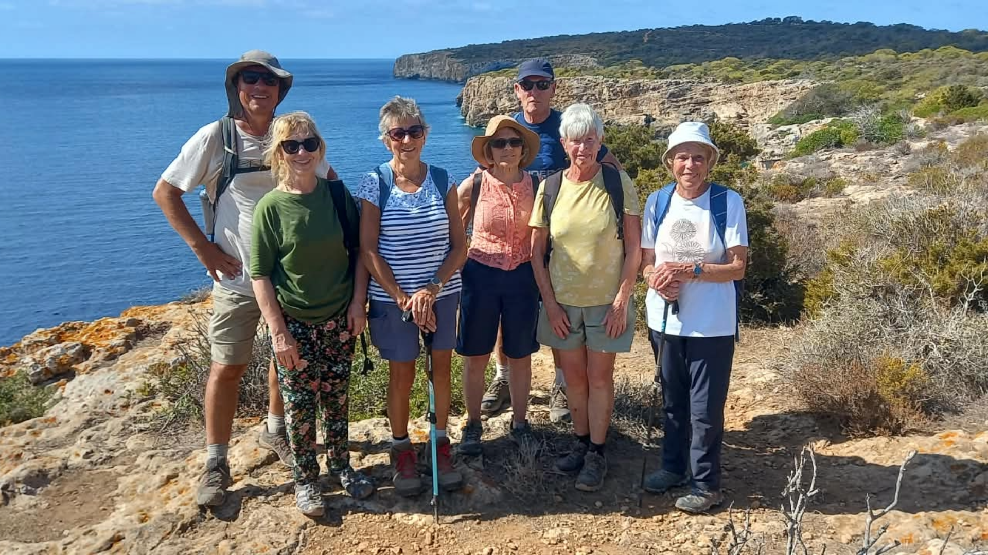 menorca group mid walk enjoying the view
