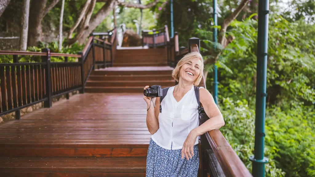 woman abroad on holiday